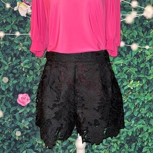 Umgee Black Lace High Waist Shorts